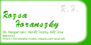 rozsa horanszky business card